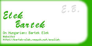 elek bartek business card